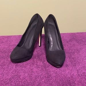 Black “suede” high heels